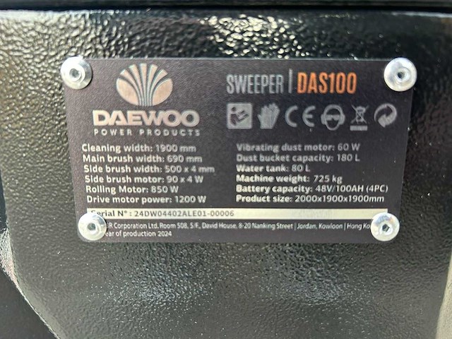 Daewoo - 2025 - das100 - straatveegmachine - afbeelding 19 van  30