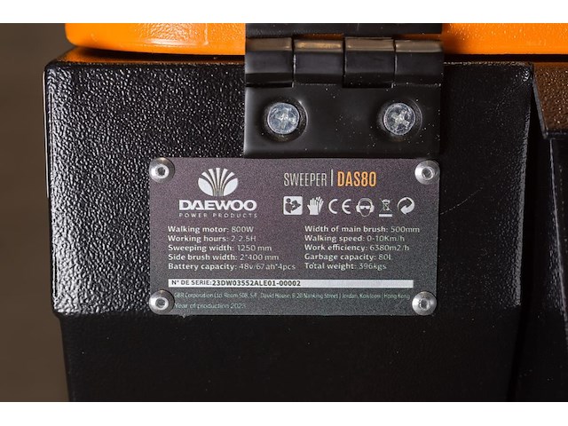 Daewoo - 2025 - das80 - veegmachine - afbeelding 14 van  14