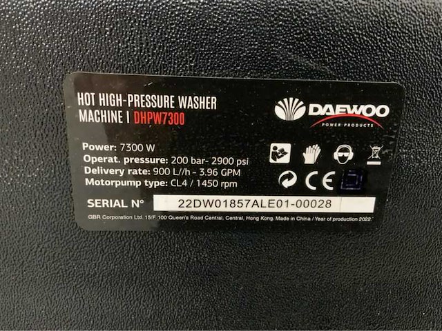 Daewoo - 2025 - dhwp7300 - hogedrukreiniger - afbeelding 4 van  11