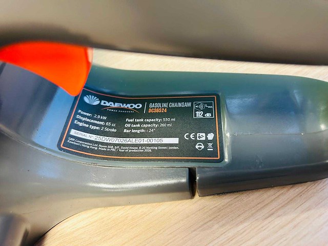 Daewoo - 2026 - dcs6524 - benzine kettingzaag - afbeelding 7 van  7