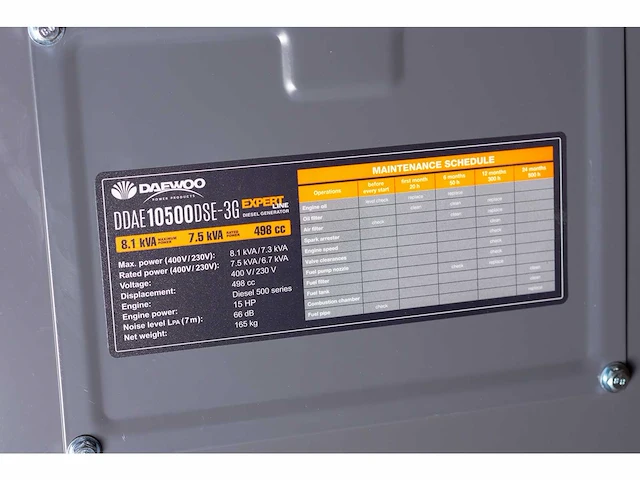 Daewoo - 2026 - ddae10500dse-3g - stroomgenerator 8.1kva - afbeelding 10 van  16