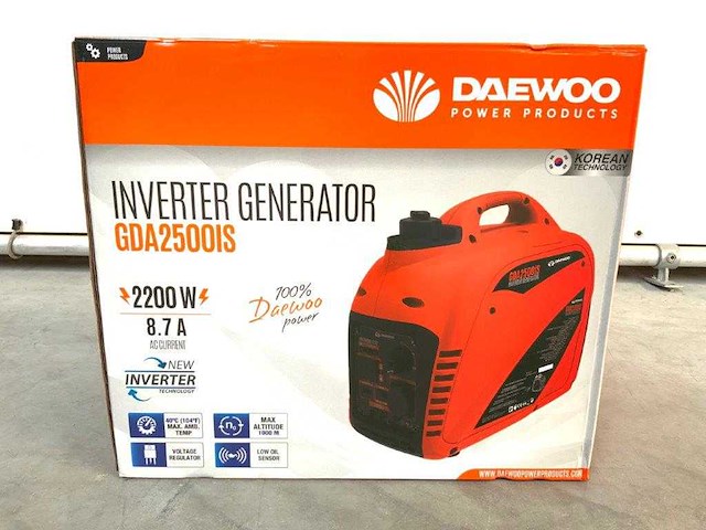 Daewoo - 2026 - gda2500is - inverter generator 2200w 8.7a - afbeelding 2 van  6