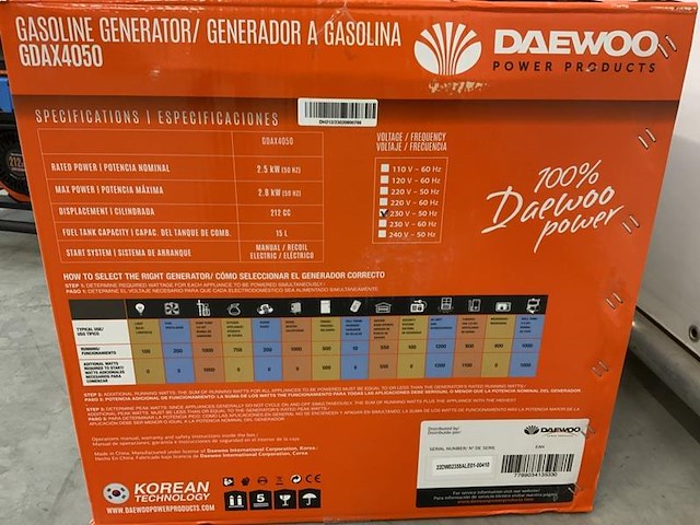 Daewoo - 2026 - gdax4050 - stroomgenerator - afbeelding 4 van  12