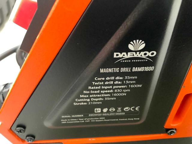 Daewoo - damd 1600 - magnetische boormachine - afbeelding 9 van  12