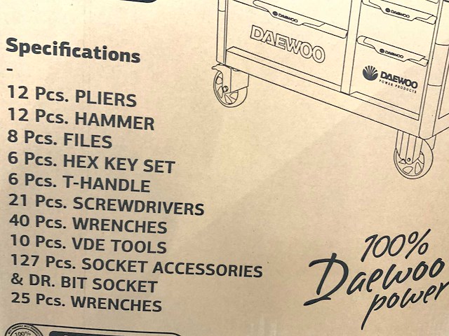 Daewoo - damws267 - 267 delig - gereedschapswagen - afbeelding 17 van  17