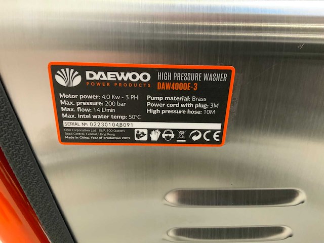 Daewoo - daw4000e-3 - hogedrukreiniger 4000w 200bar - afbeelding 5 van  12