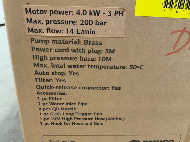 Daewoo - daw4000e-3 - hogedrukreiniger 4000w 200bar - afbeelding 12 van  12