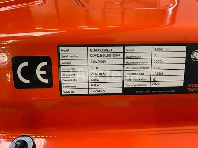 Daewoo - gdax9250e - benzine generator - afbeelding 4 van  15