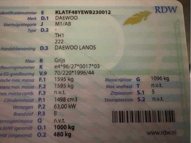 Daewoo - lanos - 1.5 sx - car - 1998 - afbeelding 9 van  17