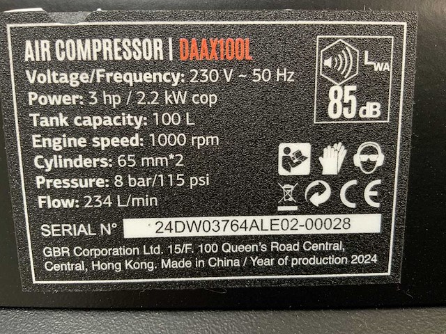 Daewoo compressor daax 100l - afbeelding 13 van  16