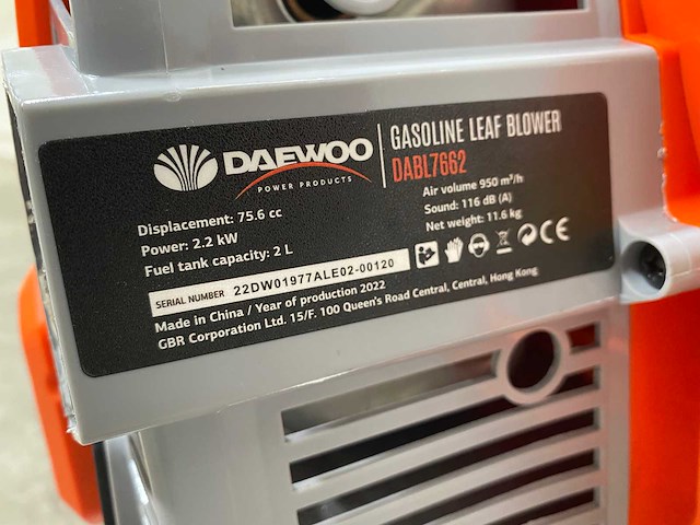 Daewoo dabl7662 benzine bladblazer - afbeelding 13 van  15