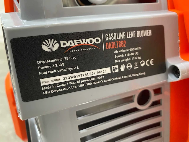 Daewoo dabl7662 benzine bladblazer - afbeelding 15 van  17