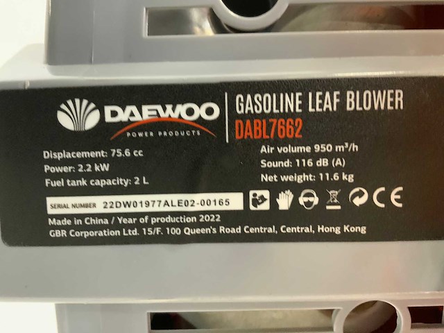 Daewoo dabl7662 benzine rugbladblazer - afbeelding 6 van  14