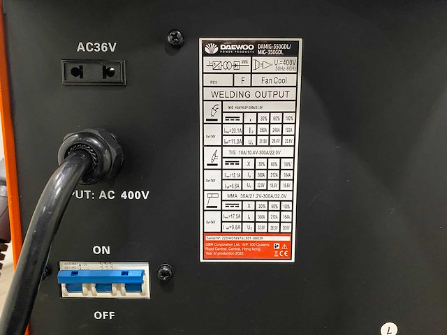 Daewoo damig-350gdl watergekoelde multi-proces lasmachine - afbeelding 11 van  20