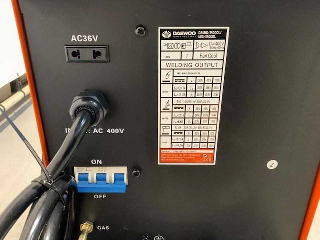 Daewoo damig350gdl & daws-10l - watergekoeld multifunctioneel lasapparaat - afbeelding 3 van  19