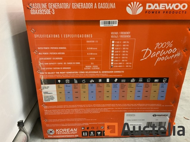Daewoo gdax9250e benzine generator - afbeelding 2 van  15
