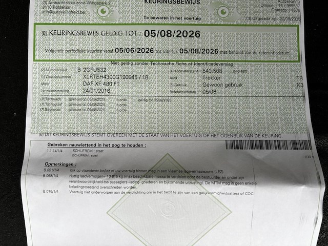 Daf xf 480 ft, 2016 - afbeelding 19 van  27