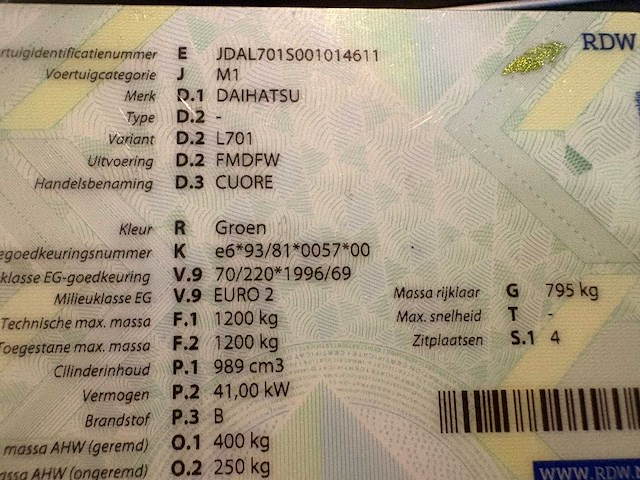 Daihatsu - cuore - 1.0-12v rti - car - 1999 - afbeelding 7 van  7