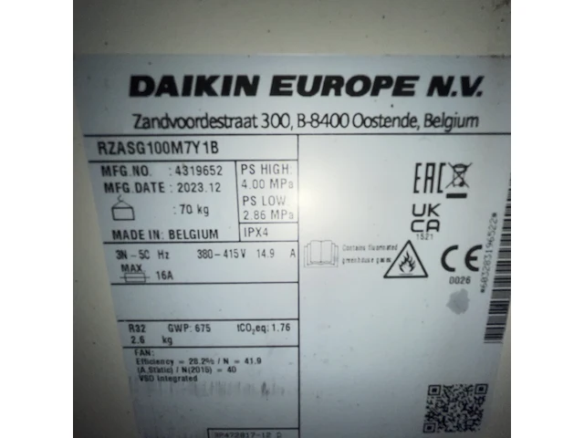 Daikin airco met buitenunit, bouwjaar 01/2024 - afbeelding 4 van  15