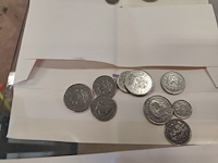 Dameshorloge verdal, 2 kettingen, 5 armbandjes, 2 paar oorbellen, partij munten - afbeelding 10 van  15