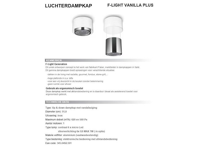 Dampkap faber vanilla - afbeelding 2 van  11