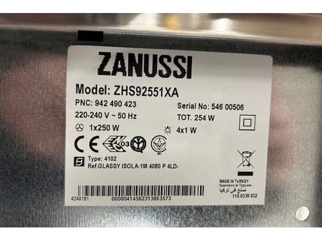 Dampkap zanussi voor eiland - afbeelding 4 van  9