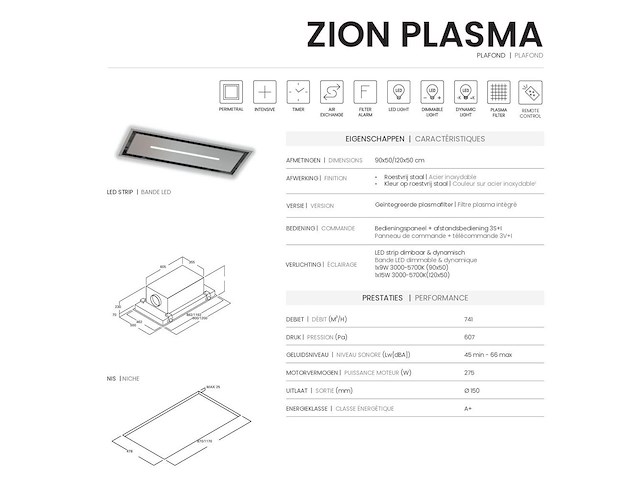 Dampkap zion dhg9121plasma - afbeelding 5 van  5
