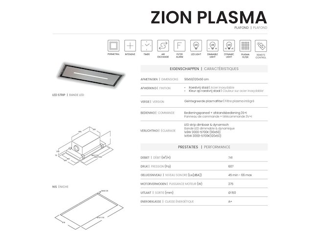 Dampkap zion dhg991plasma - afbeelding 6 van  6