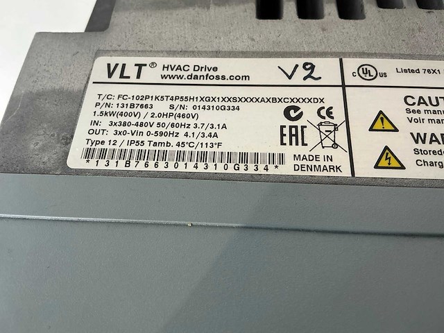 Danfoss vlt fc-102p1k5t4p55h1xgx1… frequentieregelaar - afbeelding 3 van  3