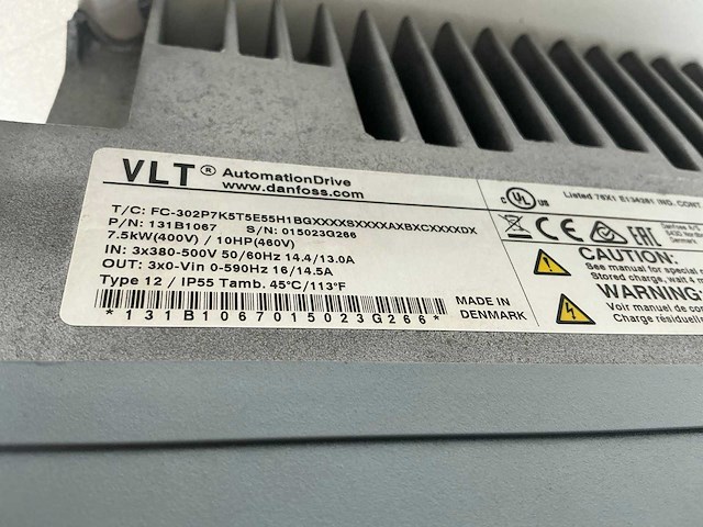 Danfoss vlt fc-302p7k5t5e55h1bg frequentieregelaar - afbeelding 4 van  4