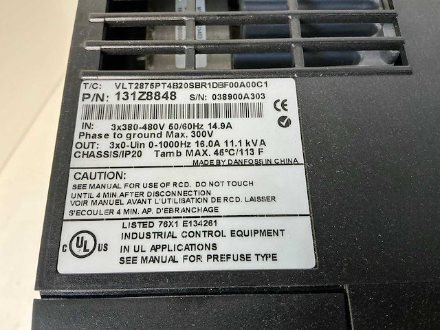 Danfoss vlt2875pt frequentieregelaar - afbeelding 8 van  9