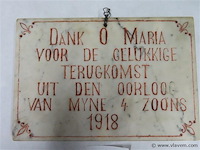 Dankplaquette marmer uit 1918 - afbeelding 3 van  3