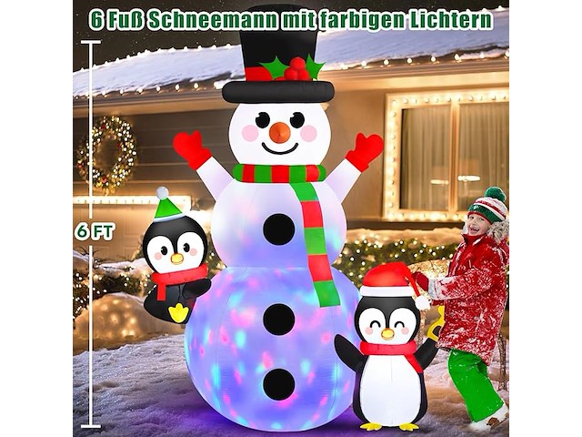 Danxilu opblaasbare kerstdecoratie (183 cm) - afbeelding 4 van  4