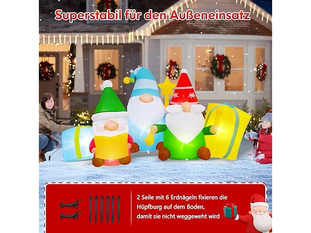 Danxilu opblaasbare kerstfiguren (183 cm) - afbeelding 2 van  2