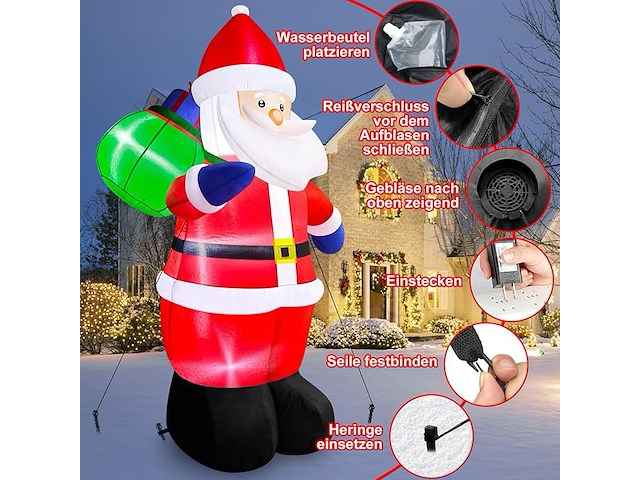 Danxilu opblaasbare kerstman (183 cm) - afbeelding 4 van  5