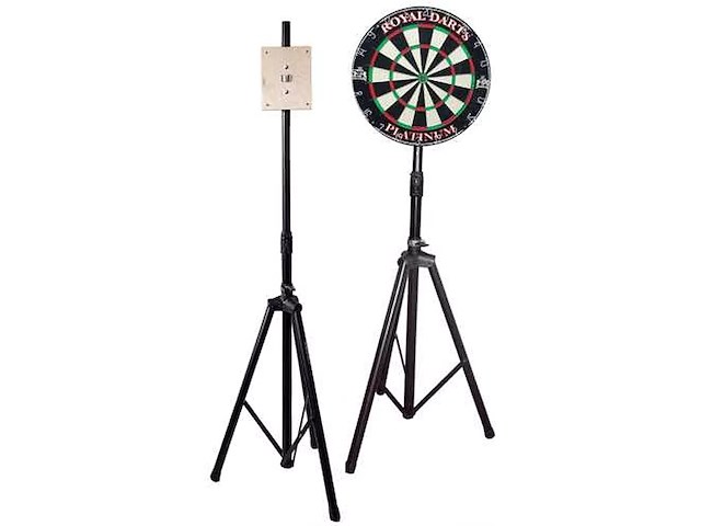 Dartbordstandaard - grand slam - verstelbaar - tri-pod - zwart - staal - afbeelding 1 van  2