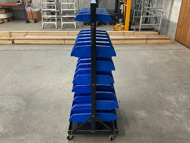 Datona mobiele voorraad wagen met sorteerbakken/ magazijnbakken - afbeelding 2 van  3