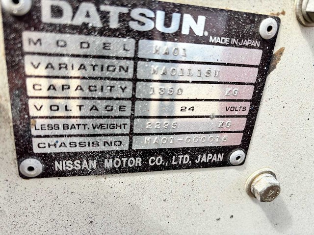 Datsun/ nissan ma01 elektrische vorkheftruck - 1,35 ton – 24v - functioneel - afbeelding 14 van  21