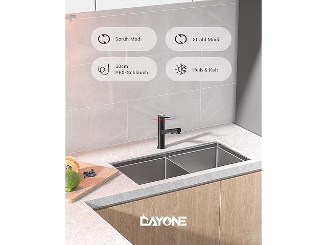 Dayone keukenwaterkraan zwart - afbeelding 5 van  5