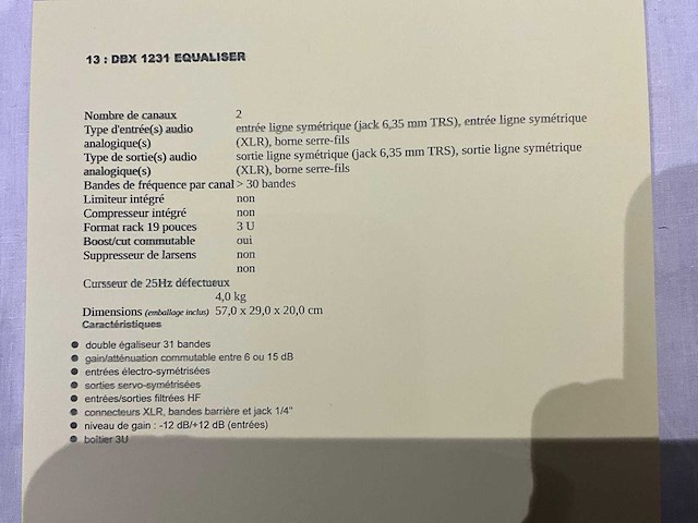 Dbx graphic equalizer 1231 - afbeelding 4 van  4