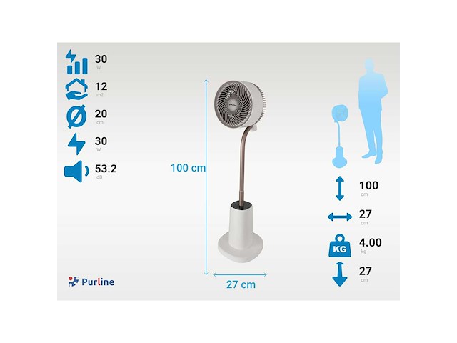 Dc-voetstukventilator met omgevingsverlichting - afbeelding 4 van  6