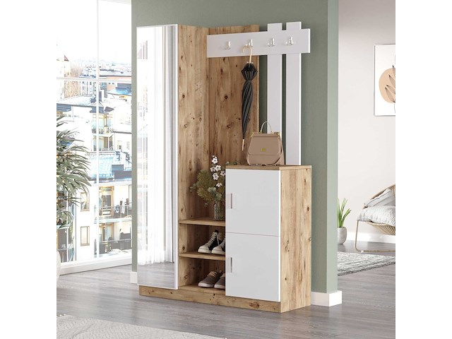 Dd7 kapstok | 100% melamine | atlantisch grenen, wit - afbeelding 2 van  6