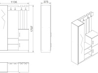 Dd7 kapstok | 100% melamine | atlantisch grenen, wit - afbeelding 6 van  6