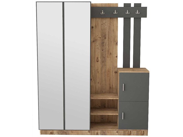 Dd8 kapstok | 100% melamine | atlantische den, antraciet - afbeelding 1 van  5