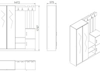 Dd8 kapstok | 100% melamine | atlantische den, antraciet - afbeelding 2 van  5