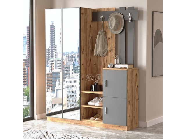 Dd8 kapstok | 100% melamine | atlantische den, antraciet - afbeelding 3 van  5