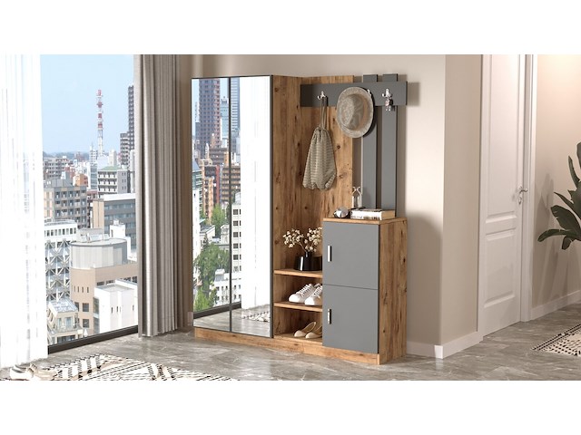 Dd8 kapstok | 100% melamine | atlantische den, antraciet - afbeelding 4 van  5