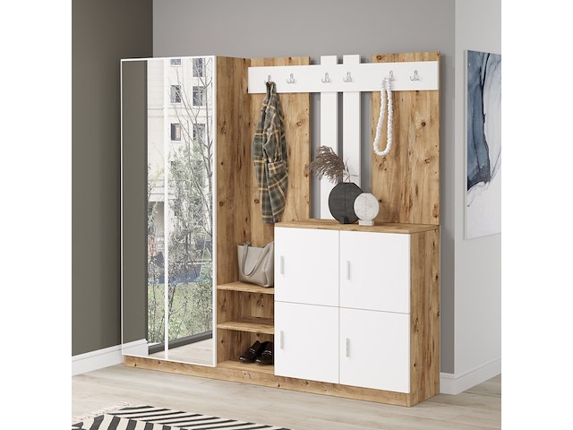 Dd9 kapstok | 100% melamine | atlantisch grenen, wit - afbeelding 1 van  6