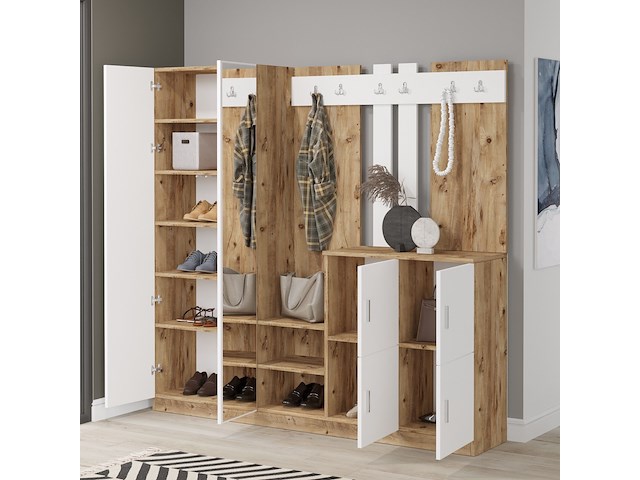 Dd9 kapstok | 100% melamine | atlantisch grenen, wit - afbeelding 2 van  6