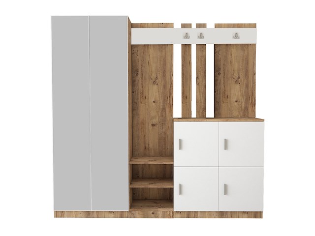 Dd9 kapstok | 100% melamine | atlantisch grenen, wit - afbeelding 4 van  6